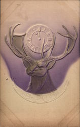 Benevolent and Protective Order of Elks Logo - Elk Head and Clock Elks Club Postcard Postcard Postcard