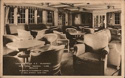 Smoking Room, SS Munargo, Munson Steamship Lines Postcard