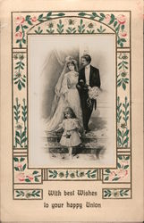 with best wishes to your happy union. Postcard