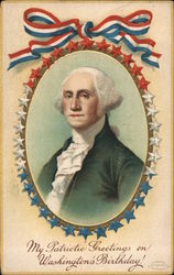 My patriotic Greetings on Washington's Birthday Postcard