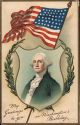 My Greetings to You on Washington's Birthday President's Day Postcard Postcard Postcard