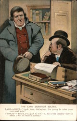 Conversation Between Land Agent and Tenant Men Postcard Postcard Postcard