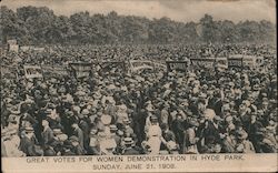 Suffrage Great Votes for Women Demonstration June 21, 1908 Hyde Park London, ON Canada Social History Postcard Postcard Postcard