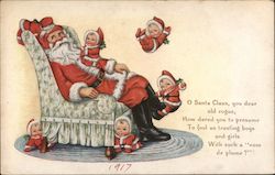 Santa and Children Postcard