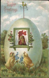 Easter Greetings With Chicks Postcard Postcard Postcard