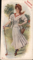 Lowney's Chocolates -- A woman golfing Women Postcard Postcard Postcard