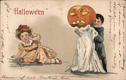 Halloween - Boy Hiding Behind Jack-O-Lantern H. B. Griggs (HBG) Postcard Postcard Postcard