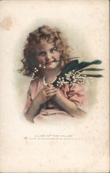 Lilies of the Valley Girls Postcard Postcard Postcard