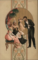 Women seated at a dance Postcard