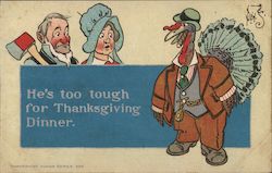 He's Too Tough for Thanksgiving Dinner Postcard