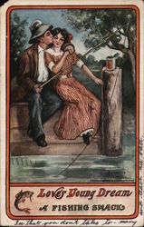 Love's Young Dream: A Fishing Smack Couples Postcard Postcard Postcard