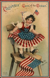 Columbia Gem of the Ocean Patriotic Postcard Postcard Postcard