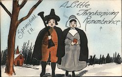 Pilgrim Couple Postcard