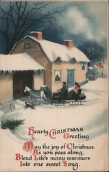 Hearty Christmas Greeting Postcard