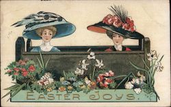 Two Women in Easter Hats Postcard