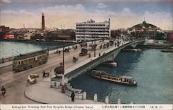 Kokugi-kan Wrestling Hall From Ryogoku Bridge Greater Tokyo, Japan Postcard Postcard Postcard