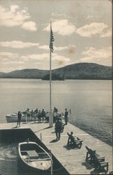 Mail Boat Time at North Point Cottages Raquette Lake, NY Postcard Postcard Postcard