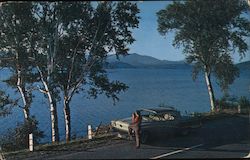 Looking North on Schroon Lake From the East Shore Postcard