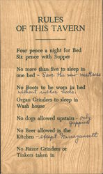 Rules of this Tavern: Griswold Inn Essex, CT Postcard Postcard Postcard