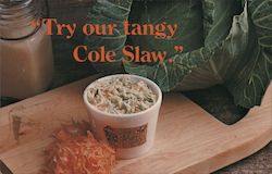 "Try our tangy Cole Slaw." Long John Silvers Postcard