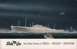 Delta Line From New Orleans to Brazil, Uruguay, Argentina Postcard