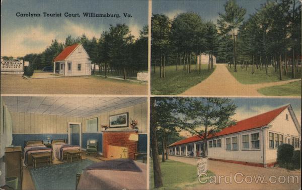 Carolynn Tourist Court Williamsburg VA Postcard