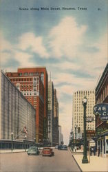 Scene along Main Street Postcard