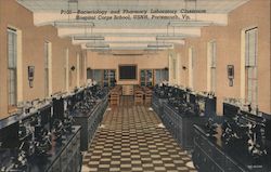 Bacteriology and Pharmacy Laboratory Classroom Hospital Corps School, USNH Portsmouth, VA Postcard Postcard Postcard