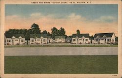 Green and White Tourist Court Postcard