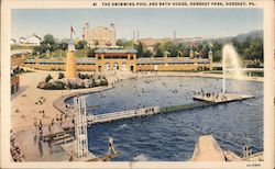 The Swimming Pool and Bath House, Hershey Park Postcard