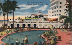 Pool and Cabana Club Miami Beach, FL Postcard Postcard Postcard