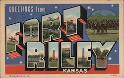 Greetings from Fort Riley Kansas Postcard Postcard Postcard