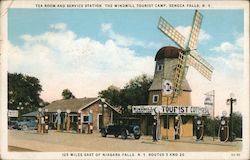 Tea Room and Service Station, the Windmill Tourist Camp Seneca Falls, NY Postcard Postcard Postcard