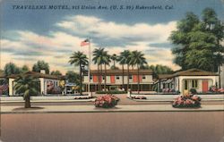 Travelers Motel Bakersfield, CA Postcard Postcard Postcard