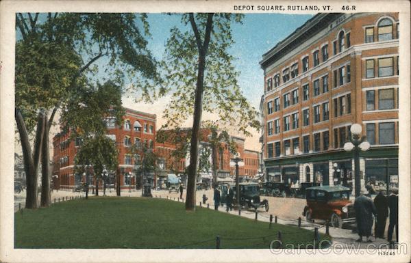 Depot Square Rutland, VT Postcard