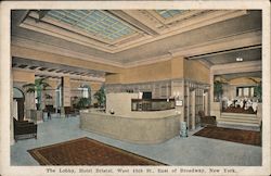 The Lobby, Hotel Bristol, West 48th St., East of Broadway Postcard