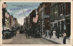 Water Street from Fourth St Newburgh, NY Postcard Postcard Postcard