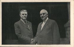 Senator Warren G. Harding and Judge E.F. Morgan Postcard