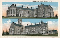 Emma Willard School and Dormitory Postcard