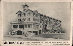 Melrose Hall Atlantic City, NJ Postcard Postcard Postcard