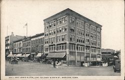 Hall and Lewis Block, Cor. Coloney & Main St. Postcard