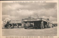 Trading Post and Super Service Station Peach Springs, AZ Postcard Postcard Postcard