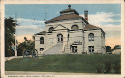 Memorial Hall, Free Library Postcard