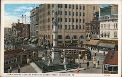 Penn Square, Looking North on Queen Street Lancaster, PA Postcard Postcard Postcard