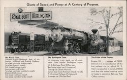 The Royal Scot and The Burlington and The Pride of the Prairies Locomotives Postcard Postcard Postcard