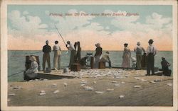 Fishing From the Pier, Anna Maria Beach Postcard