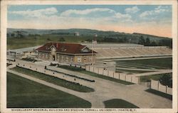 Schoellkopf Memorial Building and Stadium, Cornell University Postcard