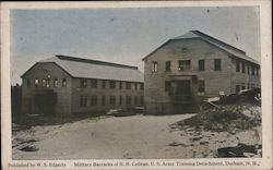 Military Barracks of N.H. College, U.S. Army Training Detachment Postcard