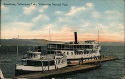 Steam Boats, Yellowstone lake, Yellowstone National Park Postcard