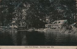 Lake Park Cottages Okauchee Lake, WI Postcard Postcard Postcard